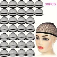 ราคา 30ชิ้น หมวกวิกผมสีดำ - โดมยืดหยุ่น & ปลายเปิด, ซับในปรับได้สำหรับผมยาวหรือสั้น, ไนลอน (17592347597125)
