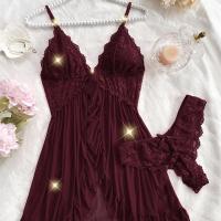 ราคา ชุดนอนเสื้อกล้ามลูกไม้สีพื้นสำหรับผู้หญิง กางเกงขาสั้นลูกไม้ชุด ดีไซน์คอวี ตกแต่งโบว์ ลายลูกไม้ประณีต ชายกระโปรงจีบ เหมาะสำหรับวันคริสต์มาสและวันวาเลนไทน์ - ในอุดมคติสำหรับเธอ (17593192738588)