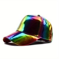 ราคา หมวกแก๊ปเบสบอลแฟชั่นสีสันสดใส PU (17592209495997)