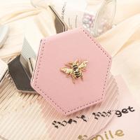 ราคา กระจกพกพาแบบกะทัดรัดธีมผึ้ง - กระจกแต่งหน้าขนาดเล็กพับได้สองด้านกรอบสแตนเลสเงางาม, เหมาะสำหรับกระเป๋าและของชำร่วย, กระจกพกพาได้ (17592380165283)