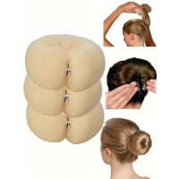 ราคา 3 ชิ้น เครื่องมือม้วนเวทมนตร์สำหรับห่วงผม, DIY ห่วงโฟมผม Shaper Snap, อุปกรณ์เสริมผม Donut Bun, ห่วงผมไนลอนหัวเข็มยาว, เครื่องมือจัดแต่งทรงผมเวทมนตร์สำหรับผู้หญิง ที่คาดผม (3 สีหลากหลาย) (175924214342