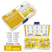ราคา ชุดหลายรายการของความจุภาพยนต์ VANKXY Capacitor - ความจุ Polypropylene X2 275VAC P10, 10 ค่า (0.001uF-0.47uF), รวม 50 ชิ้น, ไม่ได้ชาร์จ, วัสดุคุณภาพสูง - อุปกรณ์ไฟฟ้าอุตสาหกรรม (17592546411036)