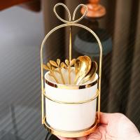 ราคา ชุดช้อนกาแฟสแตนเลสโถเก็บและที่วางเหล็ก - 6 ช้อน, อุปกรณ์จัดเก็บในครัวสำหรับใช้ในและร้านอาหาร (17592689418691)