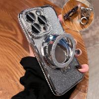 ราคา เคสโทรศัพท์: ขอบเทียม + กระดาษกลิตเตอร์ + ขาตั้งกระจกสำหรับ iPhone 14promax/15promax/16promax/13promax/11/12promax/13/14/14pro/15pro/15plus (17592789866898)