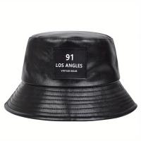 ราคา หมวกบัคเก็ต PU สำหรับผู้ชาย 1 ใบ ลาย LOS ANGELES (17592208739430)