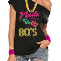 ราคา เสื้อผู้หญิงแขนกุดสไตล์วินเทจ พิมพ์ลายแว่นวิทยุยุค 80s เซ็กซี่สลิมฟิต สำหรับ (17592417513938)