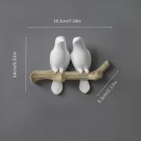 ราคา 1 ชิ้น ตะขอแขวนผนังรูปนกอาร์ตเดโคเรซิน - ไม่ต้องใช้ไฟฟ้า, ไม่มีขน, เหมาะสำหรับเก็บและเสื้อโค้ท, โซลูชันแขวนกระเป๋า | ตะขอแขวนผนังตกแต่ง | ออร์แกไนเซอร์สวยงาม, ตะขอแขวนผนังรูปนกสำหรับแขวน (175924572748