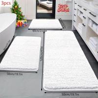 ราคา พรมเช็ดเท้าขนปุยยาว 3 ชิ้น, พรมปูพื้นกันลื่น, พรมเช็ดเท้าด้านในห้องน้ำเนื้อนุ่ม, ของแต่งห้องน้ำ, ของตกแต่งห้องน้ำ, พรมปูพื้นตกแต่งบ้าน, ของตกแต่งคริสต์มาส (17592927969164)