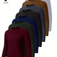ราคา ชุดเสื้อเชิ้ตแขนยาวคอกลมสำหรับผู้ชาย 7 สี 7 ชิ้น สีแดงเข้ม-เขียวทหาร-ฟ้า-ดำ-เทา-กากี-ขาว แห้งเร็ว เหมาะสำหรับออกกำลังกาย เล่นกีฬา ใส่ลำลอง ใส่เที่ยว ชุดออกกำลังกายกระชับสัดส่วน (17593001325235)