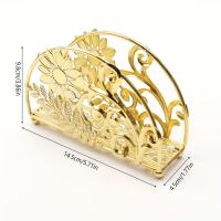 ราคา ที่วางผ้าเช็ดปากโลหะสีทองวินเทจลายหรูหรา 1 ชิ้น - ดีไซน์ใบไม้และที่ละเอียดอ่อน, เหมาะสำหรับห้องอาหาร, ห้องครัว หรือตกแต่งโรงแรม, อุปกรณ์จัดระเบียบในครัว | ของประดับที่มีสไตล์ | ขาตั้งตกแต่ง (175923315