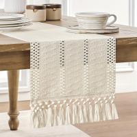 ราคา 1 ชิ้น ผ้าปูโต๊ะ, ผ้าปูโต๊ะโครเชต์ Macrame สไตล์โบฮีเมียนพู่, ผ้าปูโต๊ะสไตล์ฟาร์มเฮาส์แบบยาวสไตล์รัสติก, ผ้าปูโต๊ะแบบโบโฮสำหรับตกแต่งโต๊ะงานแต่งงาน งานเลี้ยงอาหารกลางวัน วันหยุด และของตกแต่งบ้าน (1759