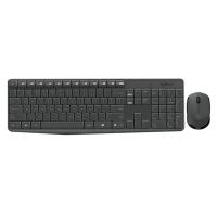 เมาส์และคีย์บอร์ดไร้สาย Logitech Wireless Mouse + Keyboard MK235 Black (TH/EN) (097855120236)