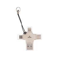 เครื่องอ่านการ์ด TECHPRO 4-in-1 Portable TF Card Reader (USB-A/USB-C/Lightning/Micro-USB) (885781009