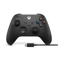 ราคา จอยคอนโทรลเลอร์ Microsoft Xbox Controller + USB-C Cable Black V2 (196388518272)