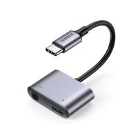 ราคา UGREEN Adapter USB-C to 3.5mm Audio & Charge RockStar Gray (6957303861644)