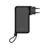 พาวเวอร์แบงค์ QPLUS 20000 mAh Built-In Cable W2047 (CCC) Black (8856847279350)
