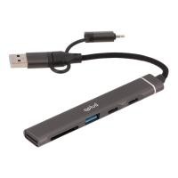 ราคา QPLUS USB Type-C Hub 5-in-1 Multifunction Converter Gray (8854430010762)