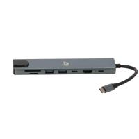 Blue Box Port Hub 8-in-1 Multifunction Converter Silver Grey (8858882047123)