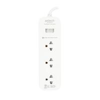 ปลั๊กไฟ Anitech Plug 3 Way 1 Switch 3M. TIS H433-PRO (1Free1) White (8859221723784)
