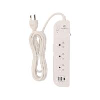 ราคา ปลั๊กไฟ TECHPRO Plug 3 Way 1 Switch 2xUSB 1xType-C 3M. PLG04 White (8858702001359)