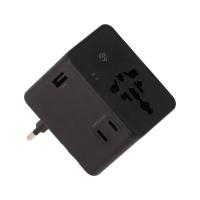 หัวแปลงปลั๊กไฟ TECHPRO Multifunction Universal Travel Adapter 45W GaN3 (TP-UA02) Black (885788341913