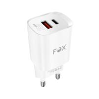 อะแดปเตอร์ FOX Wall USB Charger 1 USB-A (QC3.0A)/1 USB-C (PD30W) FOX-V3002 White (8856899549777)