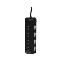 ราคา ปลั๊กไฟ Anitech TIS 2200W 4 Socket 4 Switch 3M H3634 Black (8859221726686)