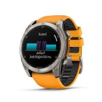 ราคา สมาร์ทวอทช์ Garmin fenix 8 51mm Sapphire AMOLED Titanium with Spark Orange Silicone Band (753759342548)