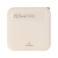 พาวเวอร์แบงค์ TECHPRO 15,000 mAh Built-In Cable 3-in-1 22.5W UP1501 (CCC) Cream (8857847723935)