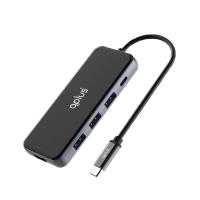 ราคา QPLUS 5-in-1 Multifunction Converter/USB Type-C Hub Black (8857882570006)
