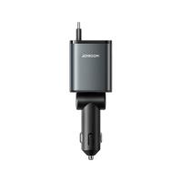 ราคา ที่ชาร์จแบตในรถ JOYROOM 3-in-1 Retractable Car Charger 1 USB-A / 1 USB-C / USB-C Cable (PD45W) Dark Gray (JR-CCL07) (6956116797836)