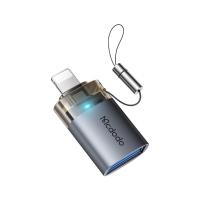 ราคา ตัวแปลง MCDODO USB-A to Lightning 480Mbps Transfer Adapter with Indicator Lights and Lanyard Gray (6921002673907)