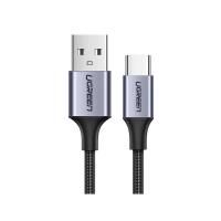 สายชาร์จ Ugreen USB-A to USB-C Cable Nylon 2M. Black (60128) (6957303861286)