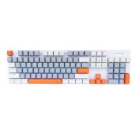 คีย์บอร์ดเกมมิ่ง Nubwo X62 Rhiannon Mini RGB (White/Gray/Orange) Red Switch (8859798737313)