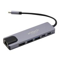 Anitech 6 in 1 USB-C Hub (RA502) Gray (8859221721711)