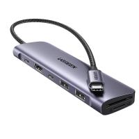 ราคา Ugreen Port Hub 7-in-1 USB-C to 2xUSB-A, USB-C, HDMI, TF/SD (15214) Gray (6941876212149)