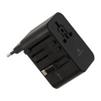 หัวแปลงปลั๊กไฟ TITANV Multifunction Universal Travel Adapter with Type-C Cable 25W Black (PLGTTV001)