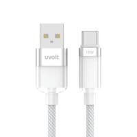 สายชาร์จ UVOLT USB-A to USB-C DATA Cable 18W 1.2M White (8859524100886)