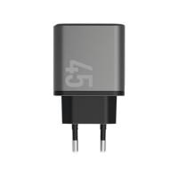 อะแดปเตอร์ ENERGEA Wall USB Charger 2 USB-C (PD45W) Ampcharge GaN45 Dual Gunmetal (TISI) (8885020102