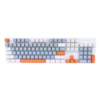 คีย์บอร์ดเกมมิ่ง Nubwo X62 Rhiannon Mini RGB (White/Gray/Orange) Blue Switch (8859798737306)