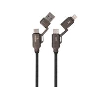 ราคา สายชาร์จ TECHPRO 4-in-1 Multifunctional Cable 60W Fast Charge & Data 1.2M Black (8857824837884)