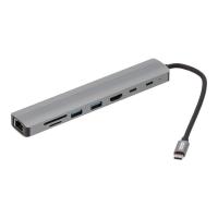 ราคา Blue Box USB Type-C High-Spec Hub 8-in-1 Multifunction Converter (USB3.0*2+HDMI+RJ45 1000Mbps+PD100W+Type-C+SD/TF) (8858883688899)