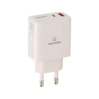 ราคา อะแดปเตอร์ TECHPRO Wall USB Charger 1 USB-A (QC3.0A) / 1 USB-C (PD20W) White (TP-WC04) (New TISI) (8857899751481)
