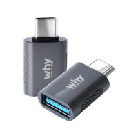 ตัวแปลง WHY Adapter USB-C Male to USB-A (3.0A) Female Grey (HB-1035) (2pcs.) (8859703454649)
