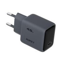 อะแดปเตอร์ AUKEY Wall USB Charger 1 USB-C Comet 45W GaN Gray (PA-C2) (689323788545)