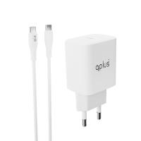 อะแดปเตอร์ QPLUS Wall USB Charger 1 USB-C (PD33W) + USB-C to USB-C Cable 1M. White (AP31) (885689994