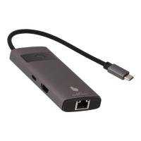ราคา Blue Box Port Hub USB Type-C 6-in-1 Multifunction Converter with Screen On/Off button Gray (8858882856411)
