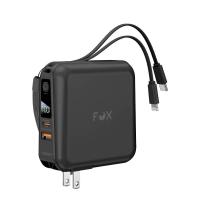 พาวเวอร์แบงค์ FOX 15000 mAh LED Display 2-in-1 Cable W1501 Black (8856847279244)
