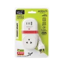 ปลั๊กไฟ Anitech TIS Travel Plug 2200W 1Socket 1.2M USB:1A+2C 17W H9313-WH (8859221726839)