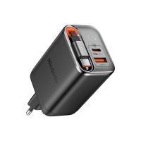 ราคา อะแดปเตอร์ MCDODO 67W 1C+1A Digital Display GaN Charger Built-in 65cm retractable USB-C Cable (A6703) (6921002658102)